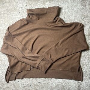 American Eagle Brown Mock Neck Crop Long Sleeve